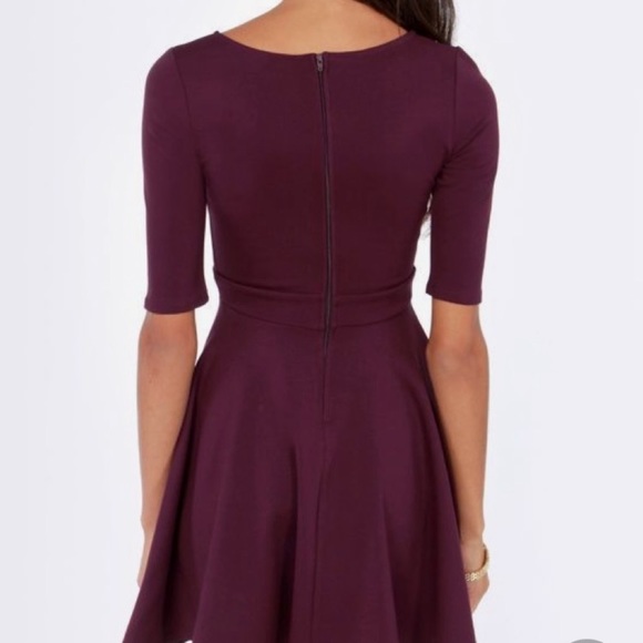 Lulu’s Just a Twirl Burgundy Dress! - Picture 2 of 4